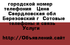 городской номер, ip телефония › Цена ­ 750 - Свердловская обл., Березовский г. Сотовые телефоны и связь » Услуги   